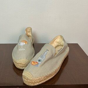 Soludos Women’s Smoking Slippers Tequila Margarita Beige Slip On Espadrilles